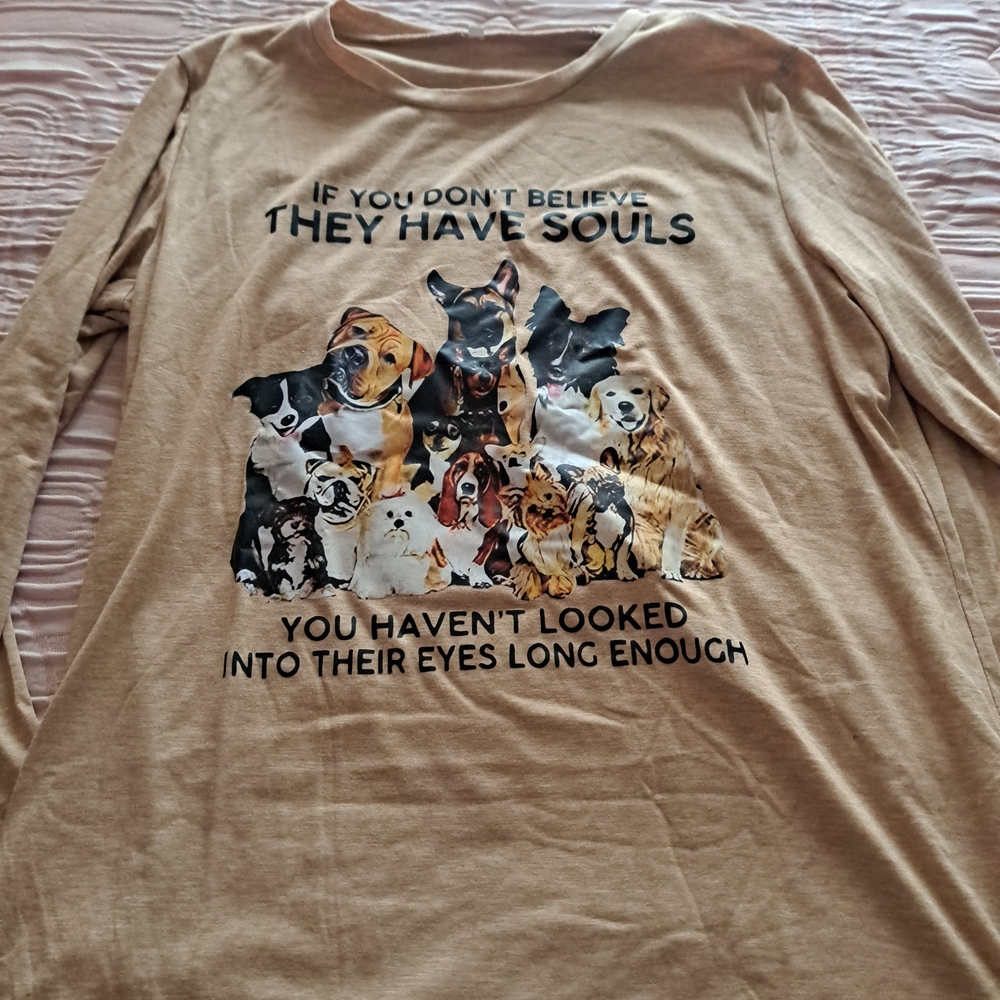Dog Lover's Tan Long Sleeve Shirt